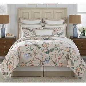 Southern Living Bonnie King Comforter Set Pillow Shams Botanical Pheasant Bird